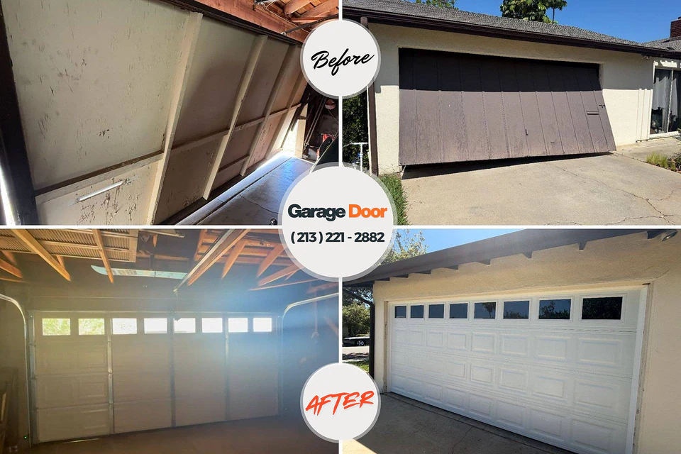 Before and after: garage door spring repair Manteno, IL